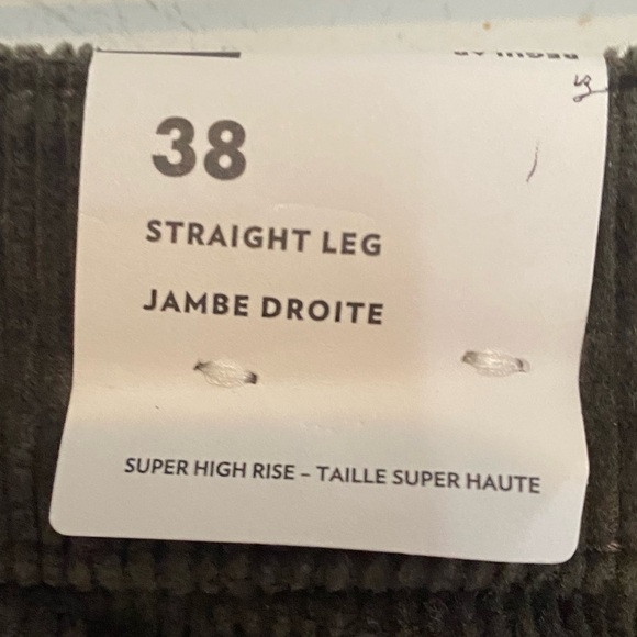 NWT Reitmans Corduroy Plus Sz 38 Super High Rise Straight Leg Olive Pants - Picture 7 of 12